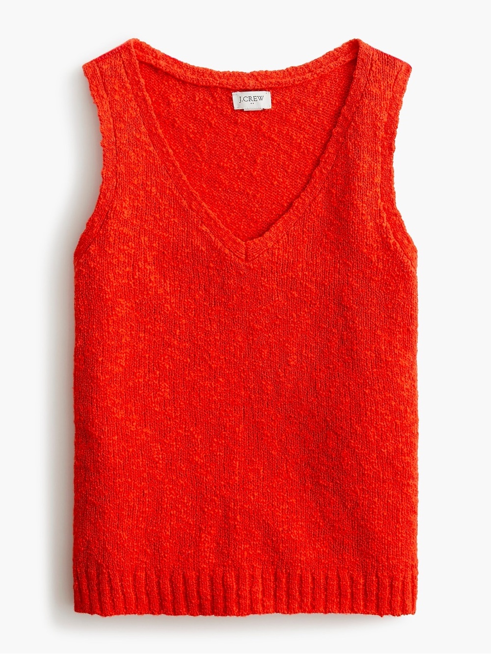 J. Crew Factory V-neck Beach Sweater Tank in Brilliant Sunset Coral Size Medium